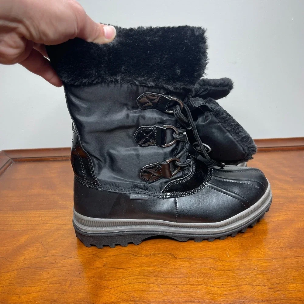 Khombu Birch US Ski Womens Waterproof Winter Snow Boots Faux Fur Thermolite 7.5M